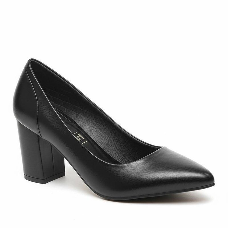 Women's Pump Heels with Chunky Heel and Leather Lined for Formal Occasions and Party/Cocktail Events